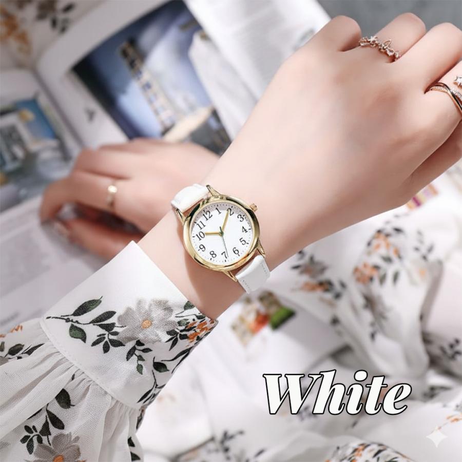 腕時計 レディース おしゃれ 軽量 シンプル 文字盤 細身ベルト