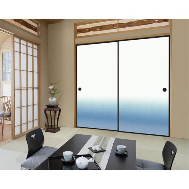 ふすま紙 襖紙】山水 No.201 清流ぼかし 青グラデーション 和モダン