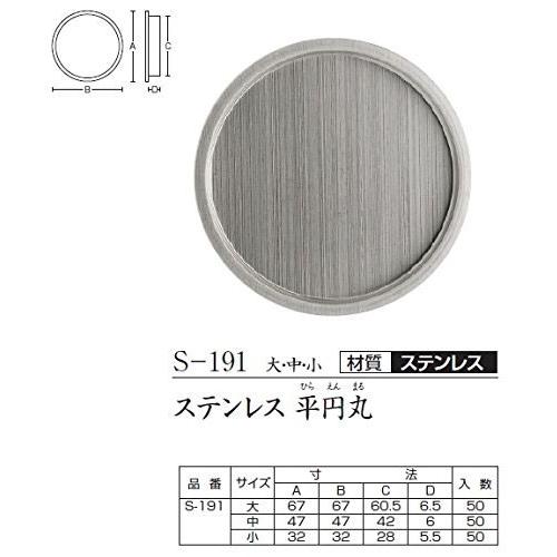 塗装襖引手（取手） 小 丸型 ステンレス (ツキエスVol.4)No.s-191