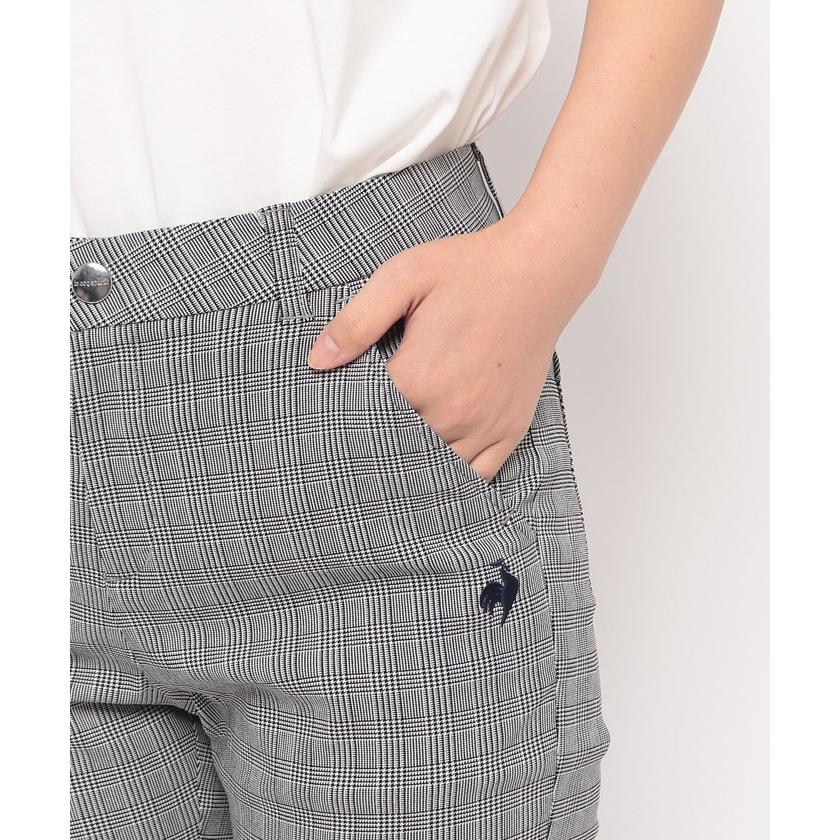 サイズ：L LE COQ GOLF ルコックゴルフ LG4FLP51L パンツ チェック ネイビー系 [240101460558] ゴルフウェア レディース ストスト le coq sportif GOLF 公式 ルコックスポルティフ ゴルフ 9分丈