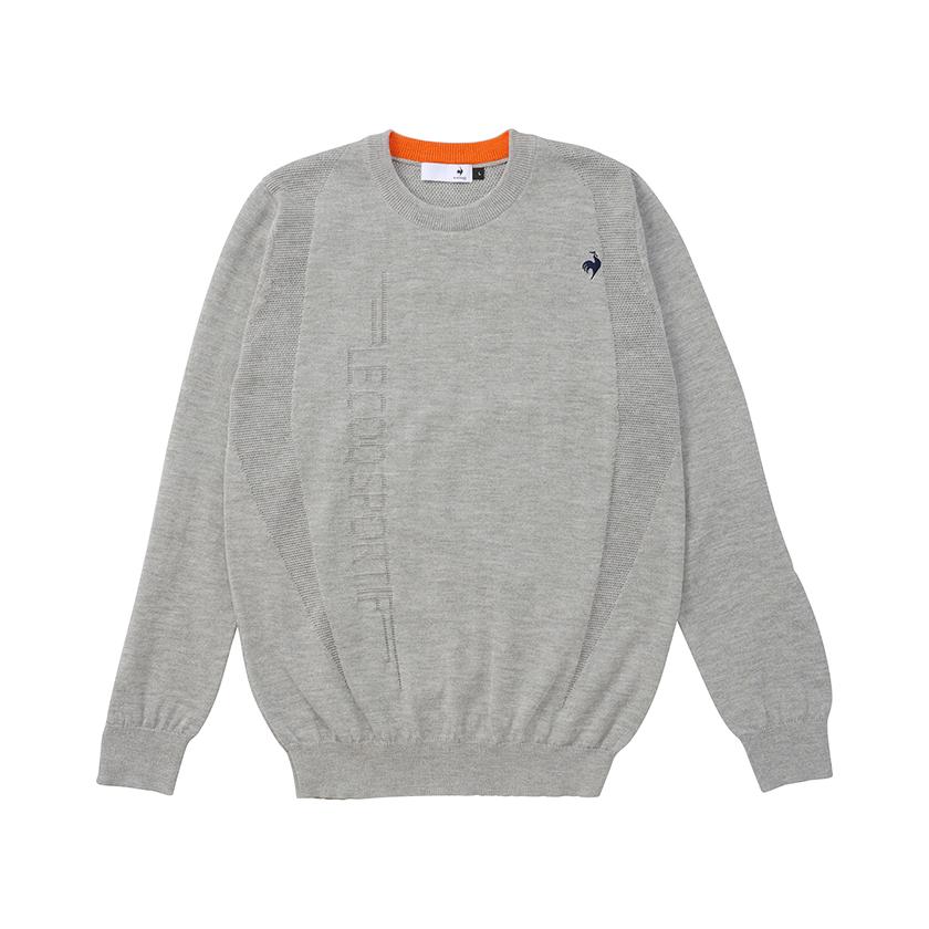 美品【ルコックスポルティフ】洗濯◎ ゴルフ ニット セーター 総柄 L 紺×白 le coq sportif GOLF（ルコックスポルティフ ゴルフ） セール 公式