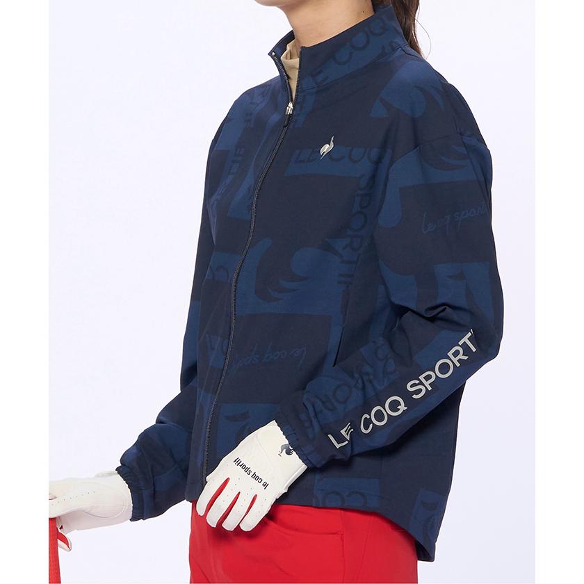 サイズ：L LE COQ GOLF ルコックゴルフ LG4FWB00L ジップジャケット 総柄 ブラック系 [240101460545] ゴルフウェア レディース ストスト le coq sportif GOLF セール 公式 ルコックスポルティフ ゴルフ
