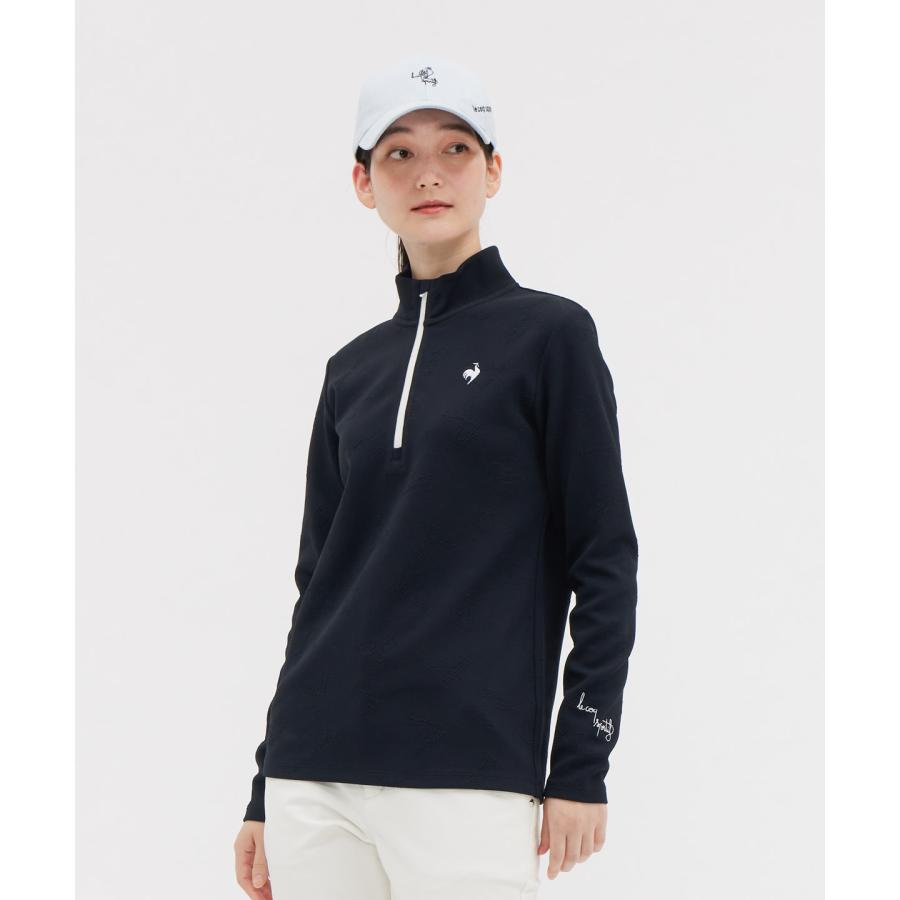美品　LACOSTE ハーフジップ半袖ゴルフシャツ　38 タグ付き リュクスエイケイエムプラス LUXEAKMPLUS(リュクスエイケイエムプラス