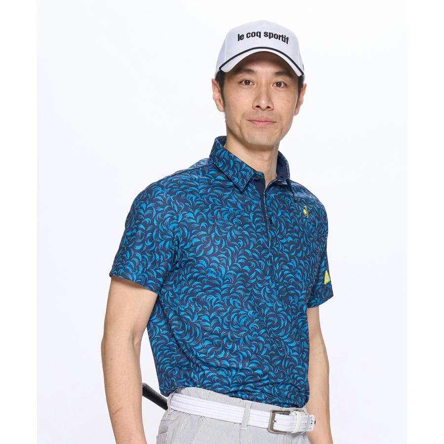 90829 ルコックスポルティフゴルフ　ポロシャツ　紺色　M ルコックスポルティフ ゴルフ le coq sportif golf 【NEW BASIC