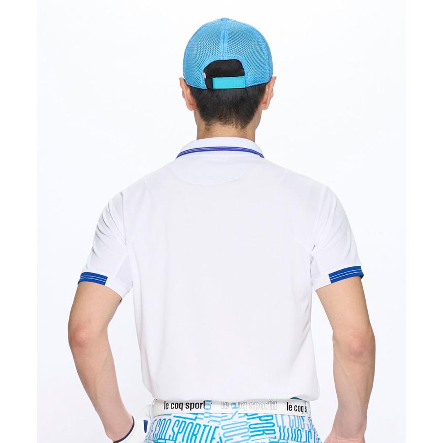 【極美品】5525ゴルフ ゴーゴーニーゴーゴルフ ポロシャツ 白×青 極美品】5525ゴルフ ゴーゴーニーゴーゴルフ ポロシャツ 白×青