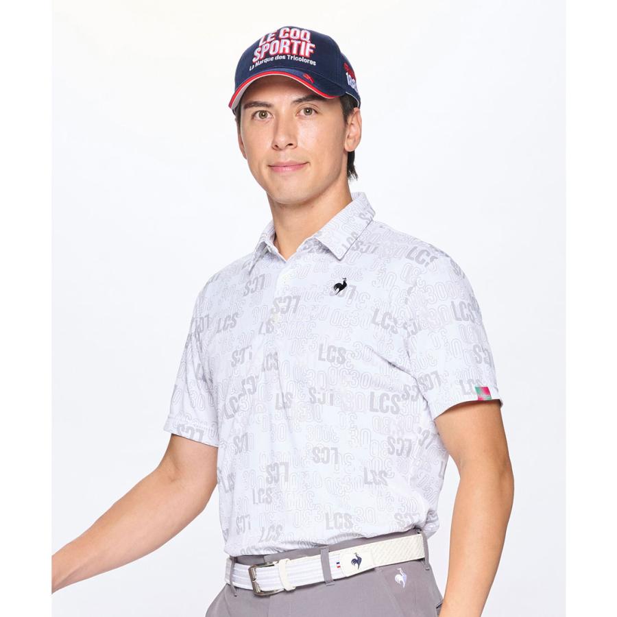 新品 le coq sportif 花柄 ゴルフシャツ Lサイズ lecoq sportif☆ ゴルフウェア ポロシャツ Lサイズ 花柄 半袖