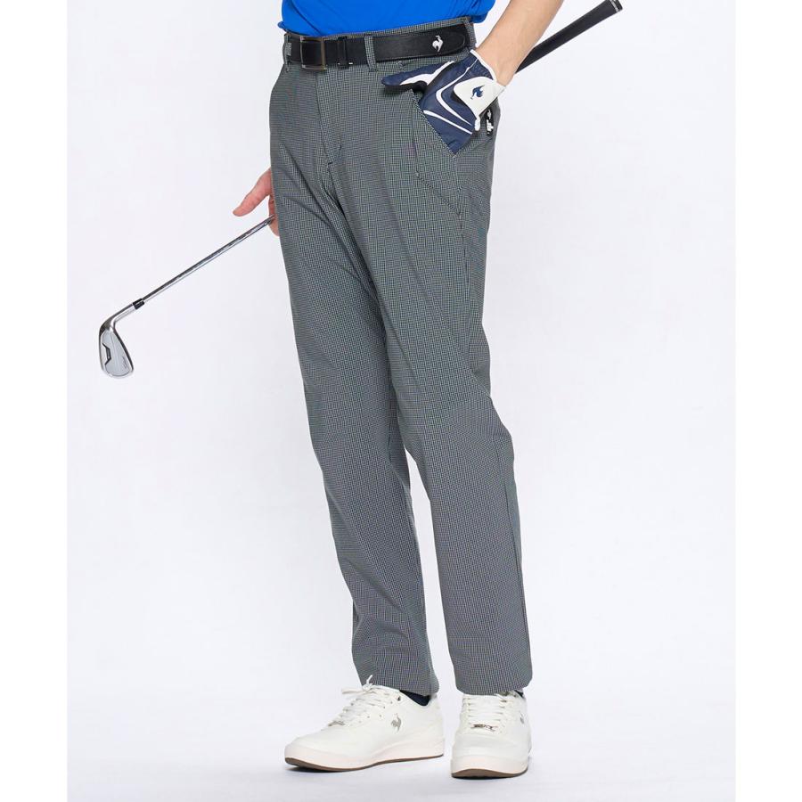 BELLMORE ベルモア　チェックパンツ　ゴルフ　ロゴ　ストレッチ L EMBLEM CHECK STRETCH PANTS - BURGUNDY – BELLMORE