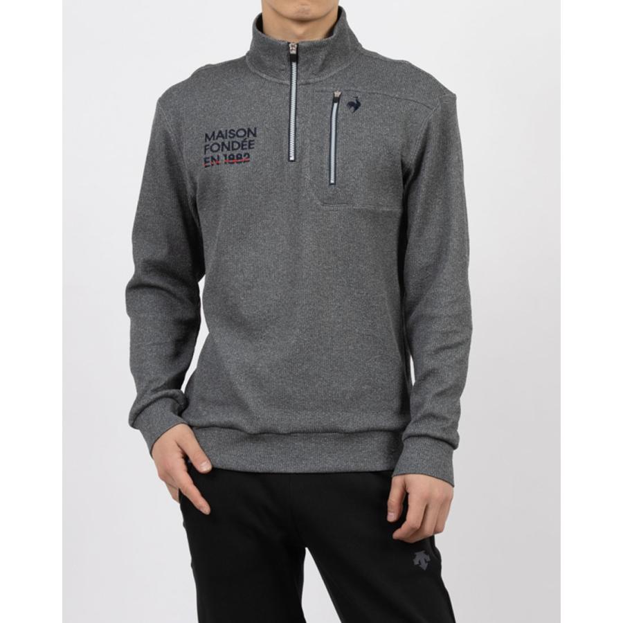 DESCENTE ゴルフシャツ ハーフジップ グレー　メンズ DESCENTE ゴルフシャツ ハーフジップ グレー メンズ デサントゴルフ