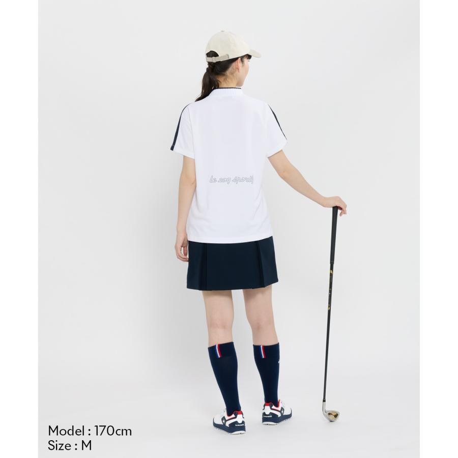 新品ゴルフ　スリーライン入り半袖シャツ　ホワイトパンチングスカート le coq sportif GOLF（ルコックスポルティフ ゴルフ） 公式 モック
