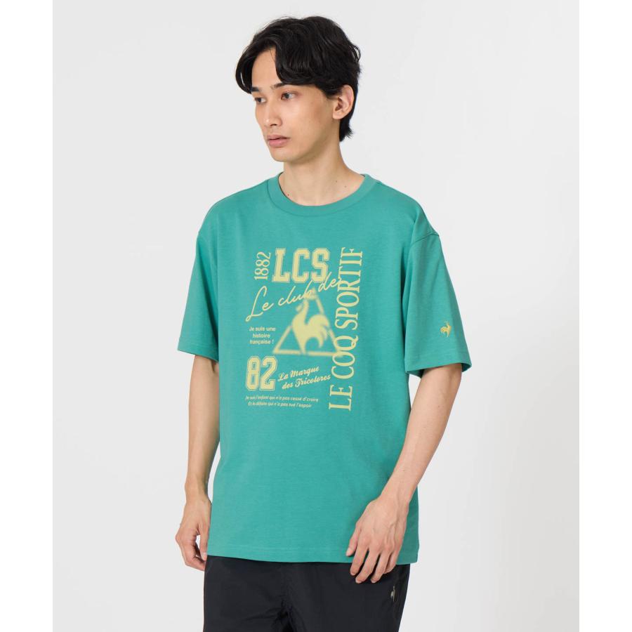 L 希少カラー On court T メンズ Tシャツ フォンセカ コボッリ le coq sportif（ルコックスポルティフ） 公式 接触冷感プリント半袖T