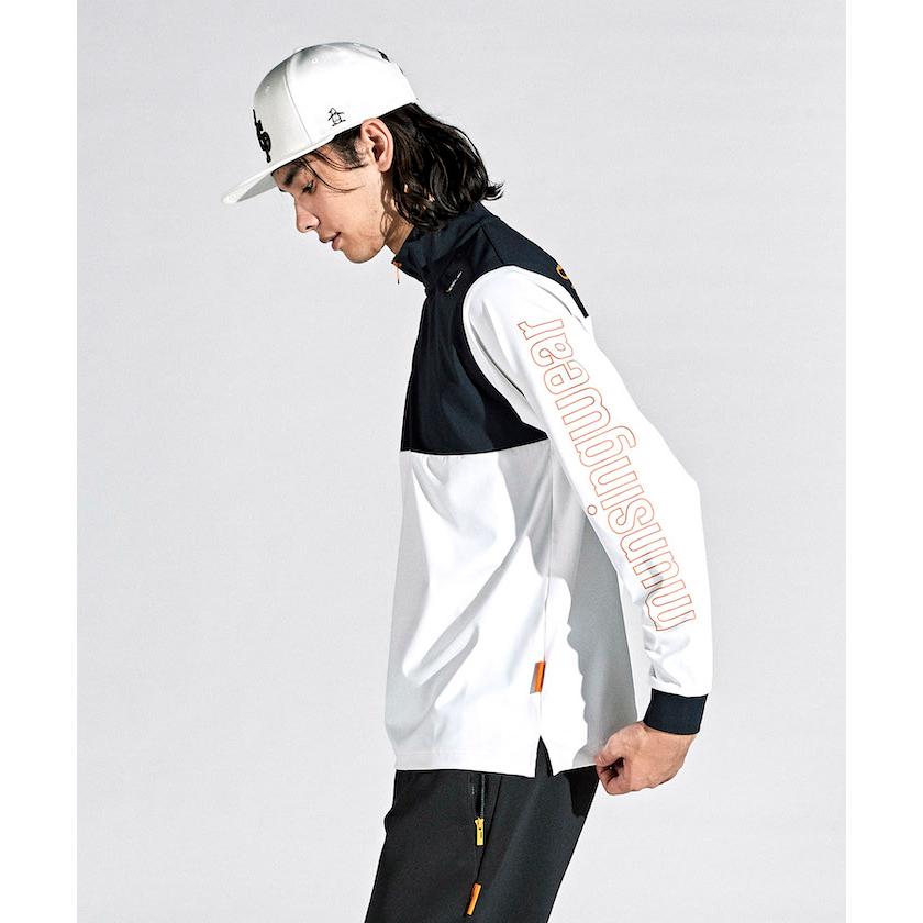 新品 マンシングウェアゴルフ ハーフジップ長袖シャツ/メンズ/M/ブラック Munsingwear セール 公式 マンシングウェア シャツ ハーフジップ