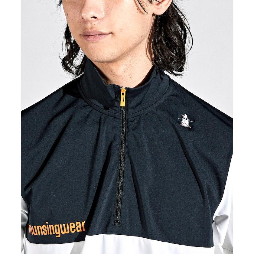 サイズ：L MUNSING WEAR マンシングウェア  ハーフジップ ナイロンブルゾン  ブラック系 [240101430582] ゴルフウェア レディース ストスト Munsingwear ゴルフジャケット レディース｜レディースウエア