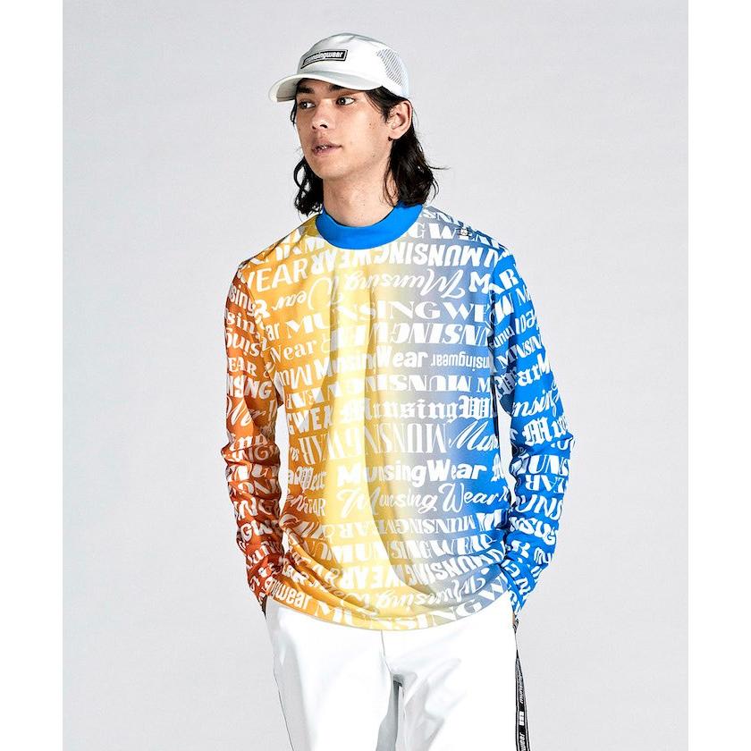 Munsingwear - coco 未使用品 マンシングウェア Munsing wear メンズ 長袖シャツ LL 黄  イエロー ハイネック 裏起毛 総柄 Munsingwear セール 公式 マンシングウェア 高通気 長袖モック