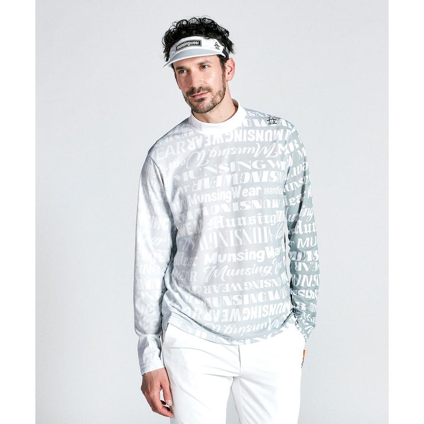 【新品】マンシングウェア　モックネック長袖シャツ　蓄熱保温　М　ヒートナビゴルフ Munsingwear 公式 マンシングウェア ボーダーモックネック長袖