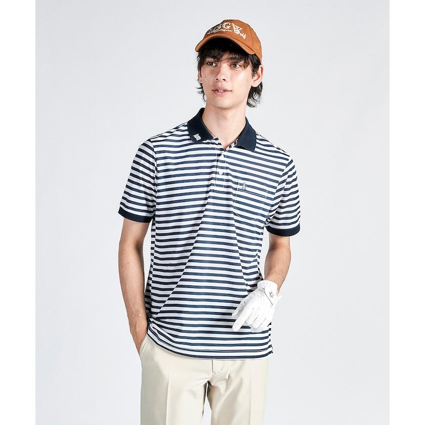 Munsingwear 公式 マンシングウェア ボーダー 半袖ポロシャツ