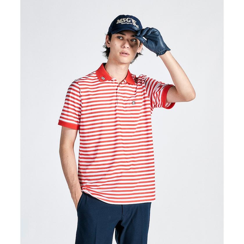 Munsingwear 公式 マンシングウェア ボーダー 半袖ポロシャツ
