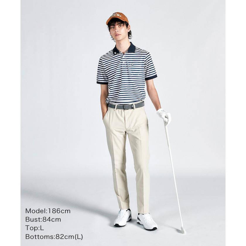 Munsingwear 公式 マンシングウェア ボーダー 半袖ポロシャツ