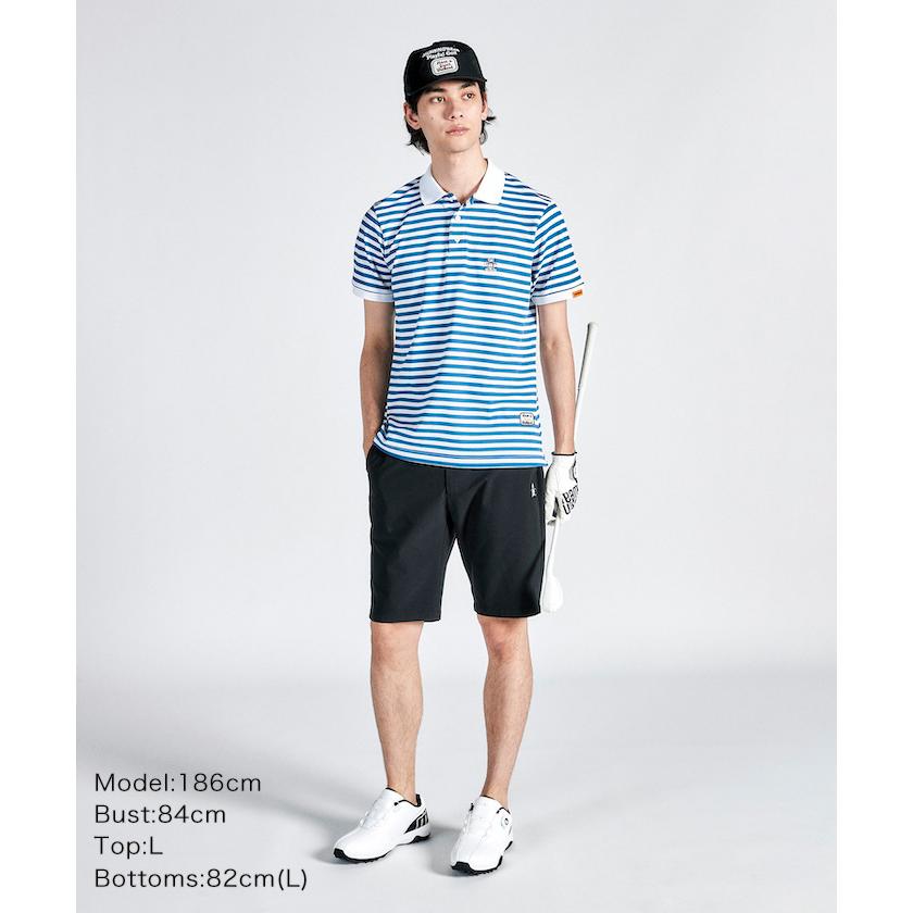 Munsingwear 公式 マンシングウェア ボーダー半袖ポロシャツ