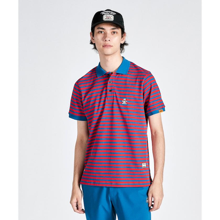 Munsingwear 公式 マンシングウェア ボーダー半袖ポロシャツ