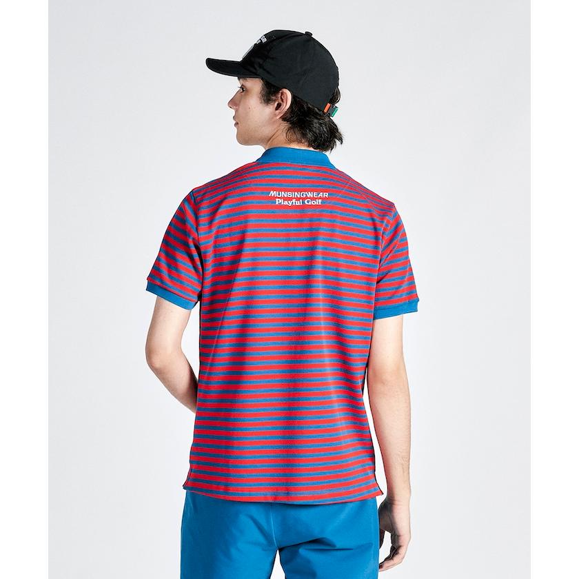 Munsingwear 公式 マンシングウェア ボーダー半袖ポロシャツ
