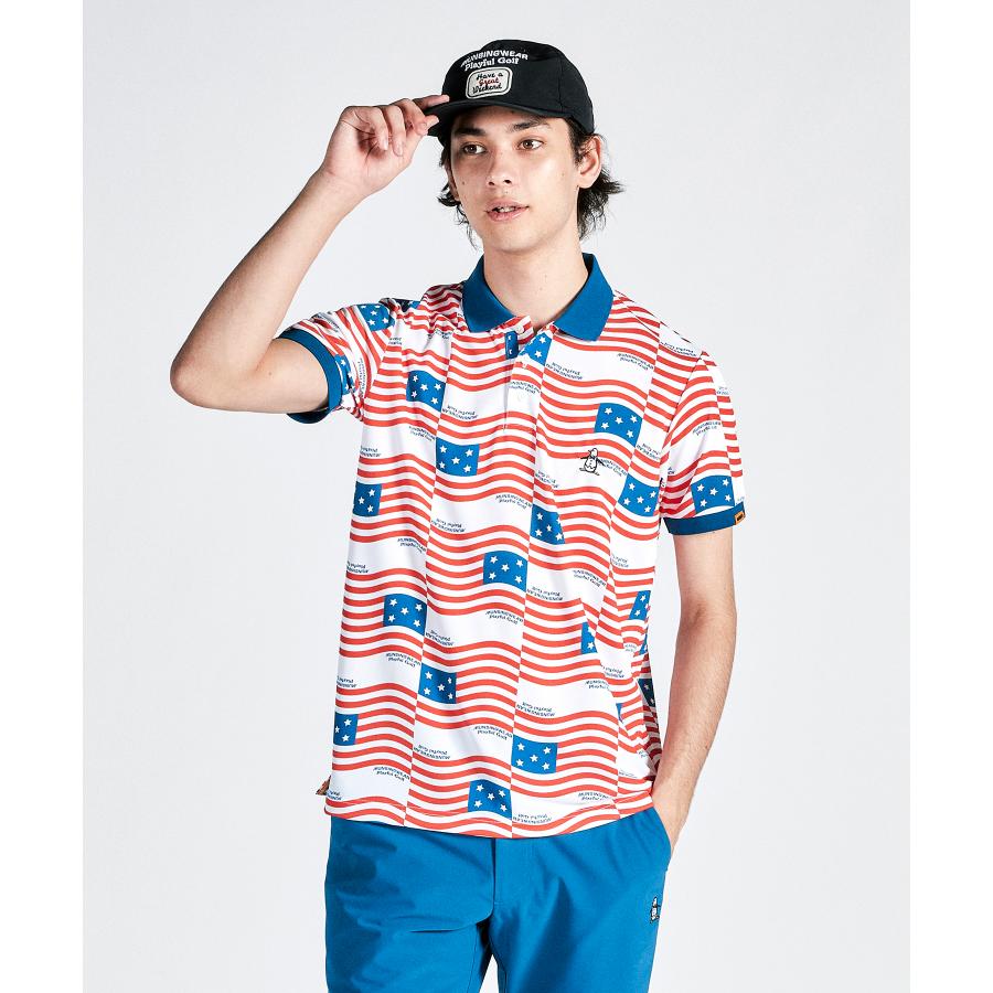 マンシングウェア] 半袖シャツ 襟付き 鹿の子 ストレッチ 吸汗速乾