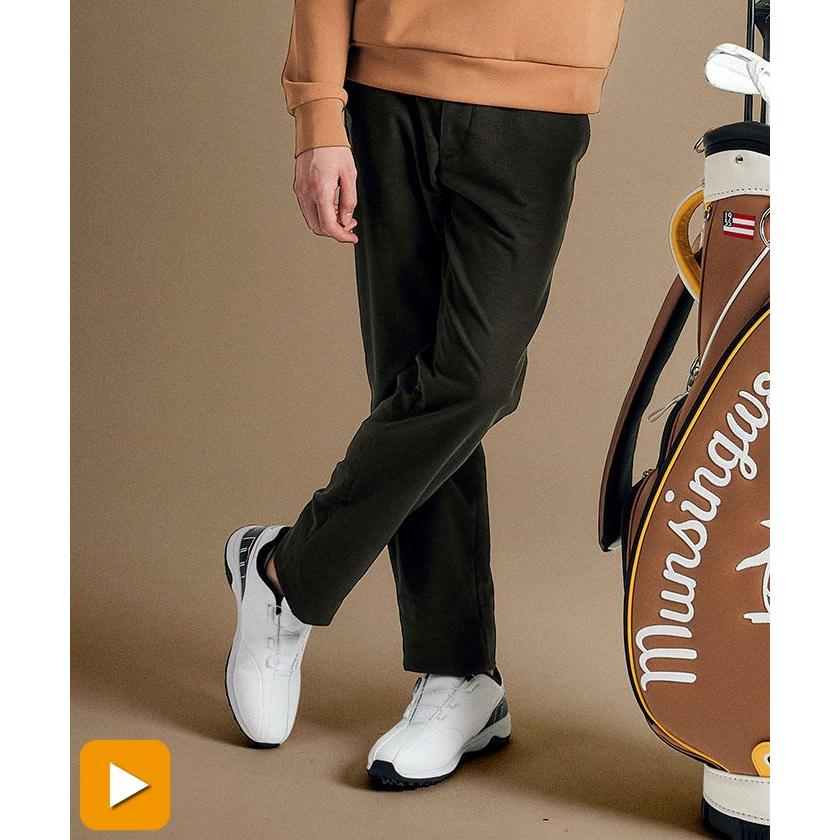 Munsingwear 公式 マンシングウェア スエード調 ロングパンツ