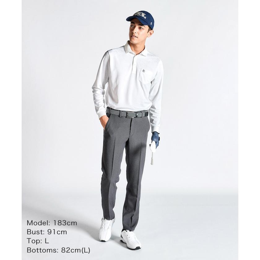 【新品タグ付】マンシングウェア・高性能　春夏　ストレッチパンツ　ブルー　L マンシングウェア Munsingwear ストレッチ ワンポイント刺繍