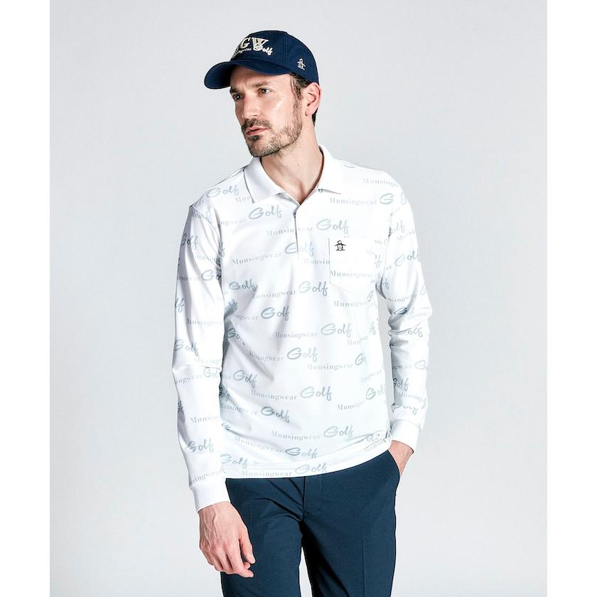 極美品 Munsingwear マンシングウェア 長袖ポロシャツ L サンプル品 Munsingwear - 極美品 Munsingwear マンシングウェア 長袖