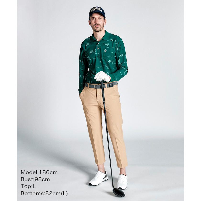 マンシングウェア　メンズ　長袖ポロシャツ　S ブラウン　毛　ゴルフウェア Munsingwear 公式 マンシングウェア ドット鹿の子 長袖