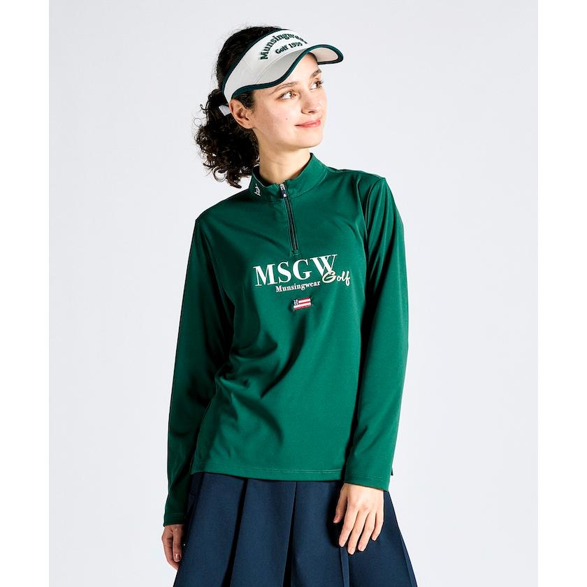 未使用　マンシングウェア　レディース　ゴルフ　ストレッチ長袖ハーフジップシャツ descente-store_mg4fls30l