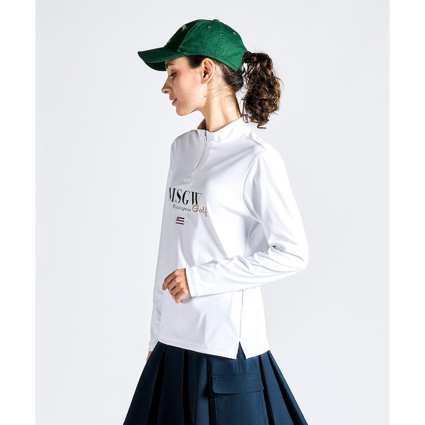 【マンシングウェア】ハーフジップシャツ　LL グリーン Munsingwear 公式 マンシングウェア ハーフジップ長袖シャツ