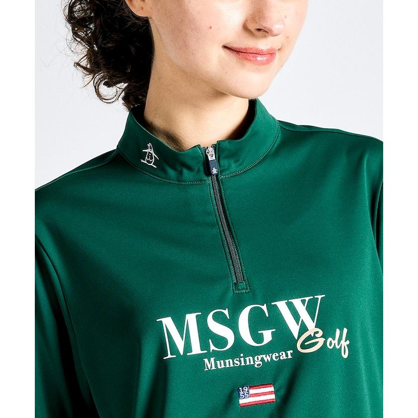 未使用　マンシングウェア　レディース　ゴルフ　ストレッチ長袖ハーフジップシャツ descente-store_mg4fls30l