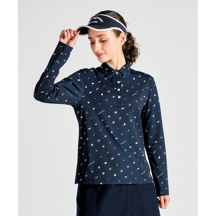 【新品】マンシング　★2024-25秋冬新作★レディース　長袖シャツ　М　ゴルフ Munsingwear 公式 マンシングウェア 長袖ポロシャツ レディース