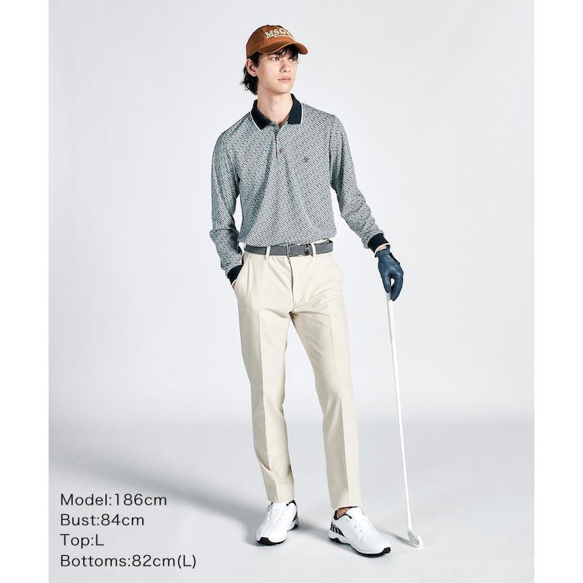 マンシングウェア　Munsingwear　ストレッチ ロゴジャカード長袖ポロシャツ Munsingwear（マンシングウェア） 公式 ロゴジャカード 長袖ポロシャツ