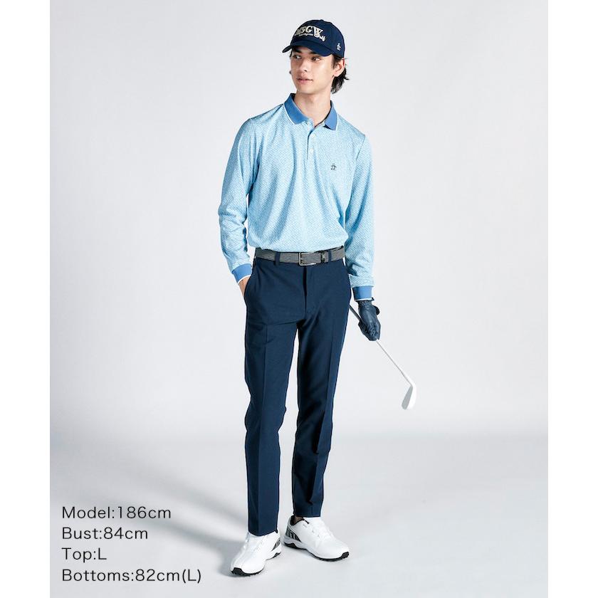 Munsingwear（マンシングウェア） 公式 ロゴジャカード 長袖ポロシャツ