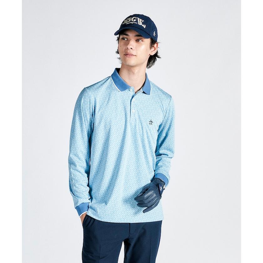 Munsingwear（マンシングウェア） 公式 ロゴジャカード 長袖ポロシャツ