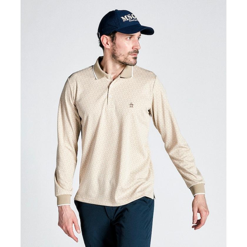 Munsingwear（マンシングウェア） 公式 ロゴジャカード 長袖ポロシャツ