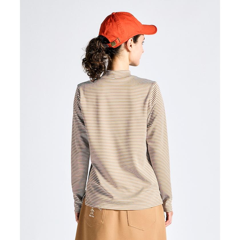 【新品】Munsingwear　モックネック長袖シャツ　ヒートナビゴルフL　蓄熱 Munsingwear 公式 マンシングウェア ボーダーモックネック長袖