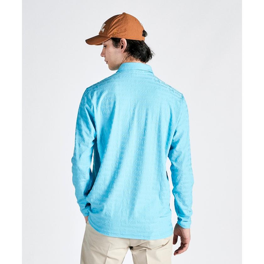 【新品未使用】マンシングウェア ロゴジャカード長袖シャツ ネイビー　LLサイズ Munsingwear マンシングウェア MOTION3Dジャカード長袖シャツ