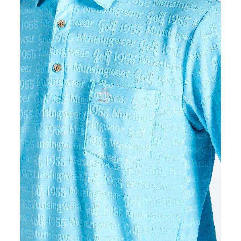【新品未使用】マンシングウェア ロゴジャカード長袖シャツ ネイビー　LLサイズ Munsingwear 公式 マンシングウェア ロゴジャカードテーラー