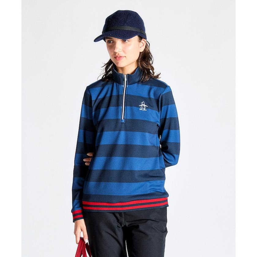 Munsingwear 公式 マンシングウェア ボーダー ハーフジップ長袖