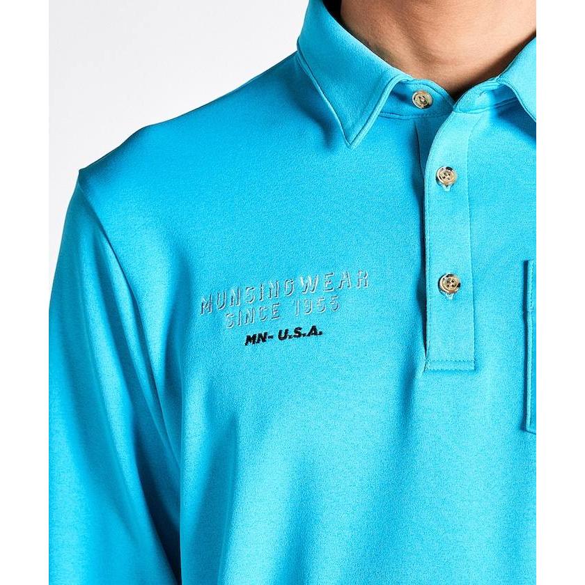 【タグ付き新品】マンシングウェア　長袖シャツ　ゴルフ　メンズ ネイビーXLサイズ タグ付き新品】マンシングウェア 長袖シャツ ゴルフ メンズ ネイビーXL