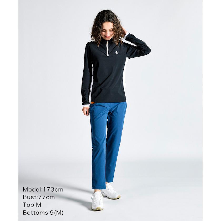 マンシングウェア　青と白のストライプ 　ハーフジップシャツ Munsingwear セール 公式 マンシングウェア シャツ ハーフジップ