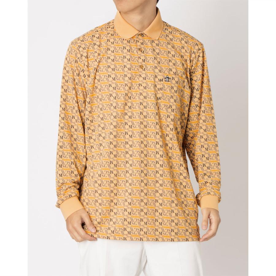 Munsingwear 公式 マンシングウェア 総柄長袖ポロシャツ メンズ 吸汗速