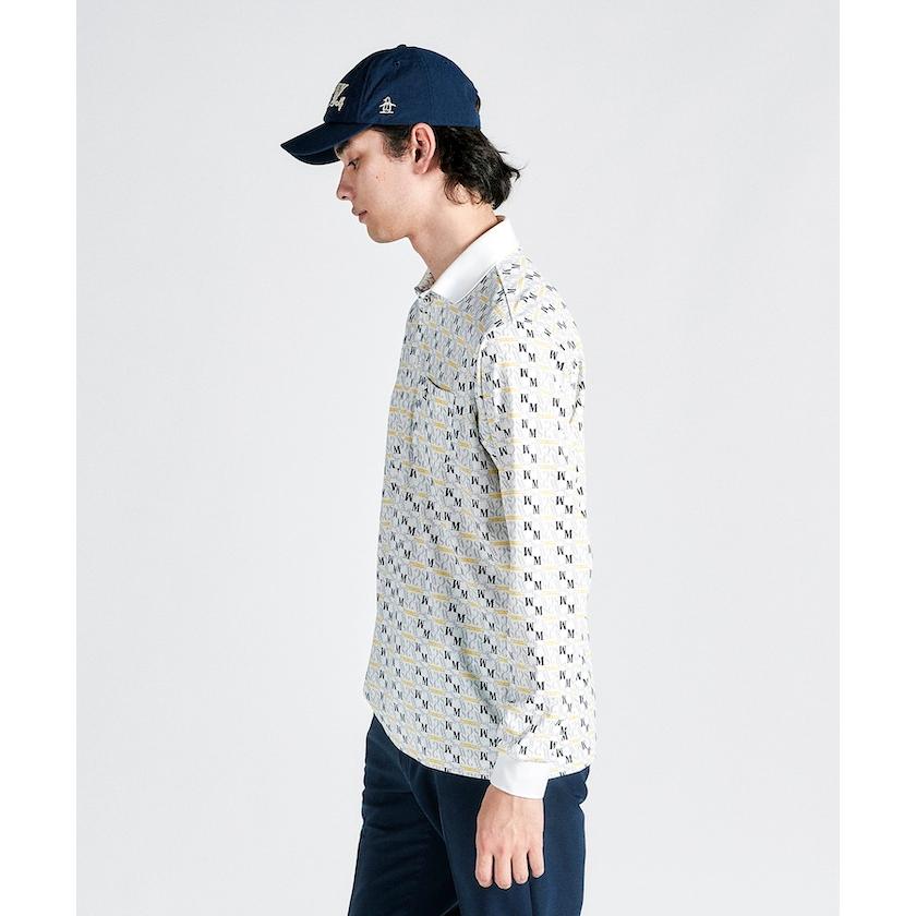 Munsingwear 公式 マンシングウェア 総柄長袖ポロシャツ メンズ