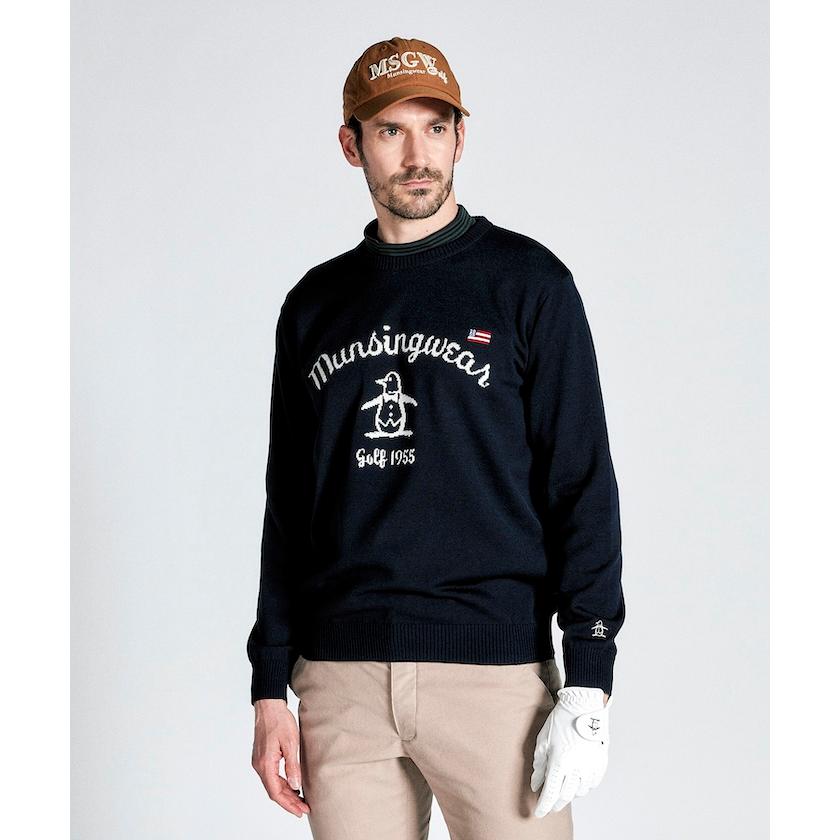 Munsingwear 公式 マンシングウェア インターシャロゴクルー Munsingwear 公式 マンシングウェア インターシャロゴクルー
