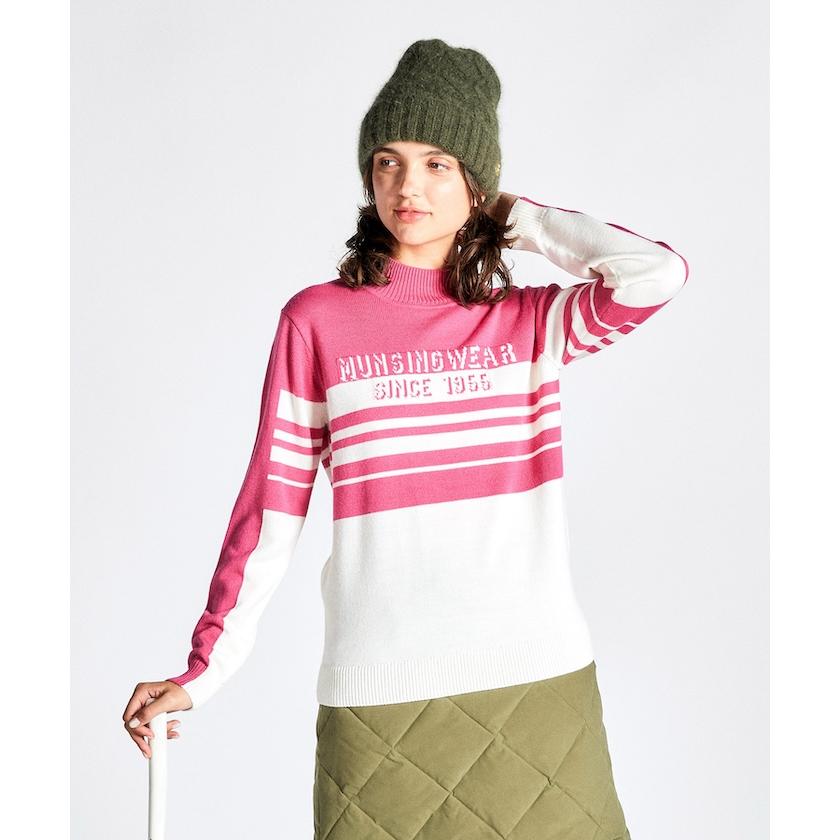 マンシングウェア Munsingwear MG4FST25L レディース ハイネックセーター ジャガード 手洗い可 ゴルフウェア スポーツウェア 秋冬 Munsingwear（マンシングウェア） 公式 ジャカード ハイネックセーター
