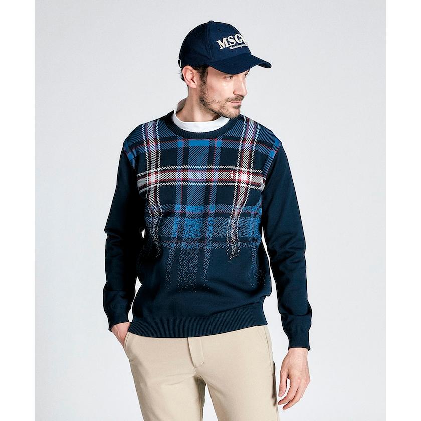 Munsingwear 公式 マンシングウェア チェック柄 クルーネック Munsingwear 公式 マンシングウェア チェック柄 クルーネック