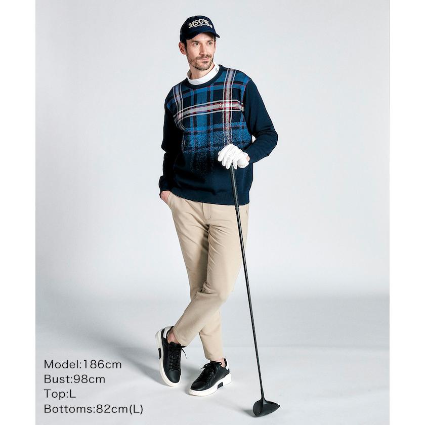 Munsingwear 公式 マンシングウェア チェック柄 クルーネック Munsingwear 公式 マンシングウェア チェック柄 クルーネック