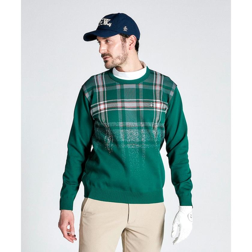 Munsingwear 公式 マンシングウェア チェック柄 クルーネック Munsingwear 公式 マンシングウェア チェック柄 クルーネック
